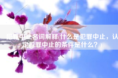 犯罪中止名词解释(什么是犯罪中止，认定犯罪中止的条件是什么？)