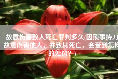 故意伤害致人死亡罪判多久(因琐事持刀故意伤害他人，并致其死亡，会受到怎样的处罚？)