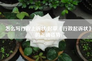 怎么写行政上诉状(起草《行政起诉状》的正确姿势)
