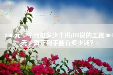 8000元一个月扣多少个税(HR说的工资8000元，真正到手能有多少钱？)
