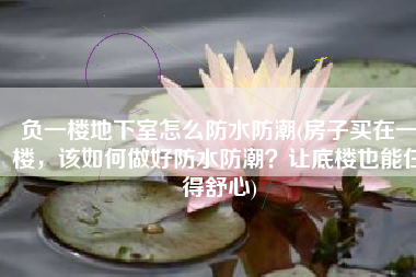 负一楼地下室怎么防水防潮(房子买在一楼，该如何做好防水防潮？让底楼也能住得舒心)