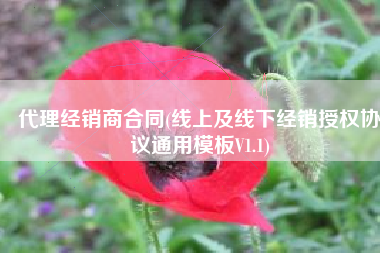 代理经销商合同(线上及线下经销授权协议通用模板V1.1)