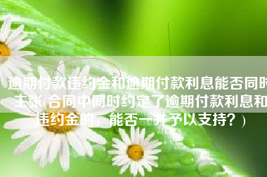 逾期付款违约金和逾期付款利息能否同时主张(合同中同时约定了逾期付款利息和违约金的，能否一并予以支持？)
