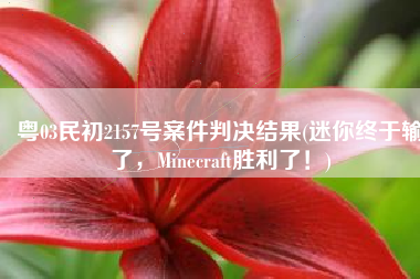 粤03民初2157号案件判决结果(迷你终于输了，Minecraft胜利了！)