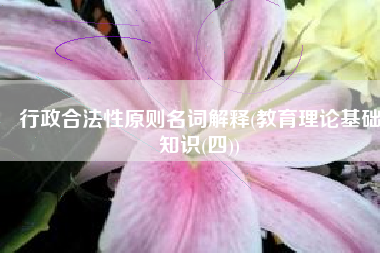 行政合法性原则名词解释(教育理论基础知识(四))