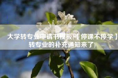 大学转专业申请书模板(【停课不停学】转专业的补充通知来了)