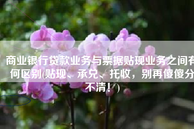 商业银行贷款业务与票据贴现业务之间有何区别(贴现、承兑、托收，别再傻傻分不清！)