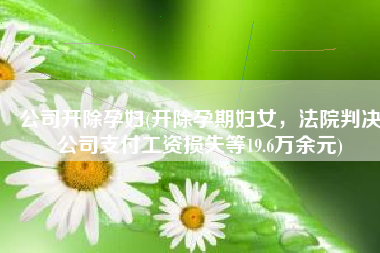 公司开除孕妇(开除孕期妇女，法院判决公司支付工资损失等19.6万余元)