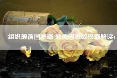 组织颠覆国家罪(颠覆国家政权罪解读)