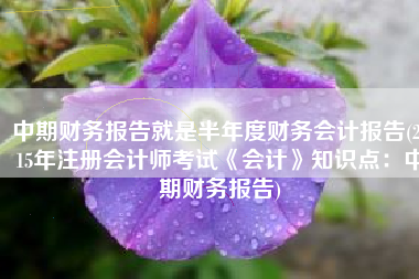 中期财务报告就是半年度财务会计报告(2015年注册会计师考试《会计》知识点：中期财务报告)