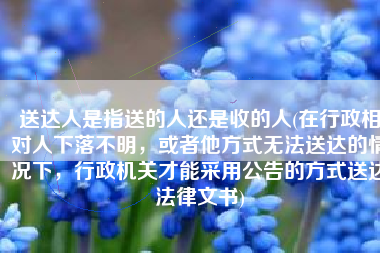 送达人是指送的人还是收的人(在行政相对人下落不明，或者他方式无法送达的情况下，行政机关才能采用公告的方式送达法律文书)