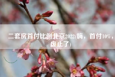 二套房首付比例北京2022(嗨，首付10%，废止了)