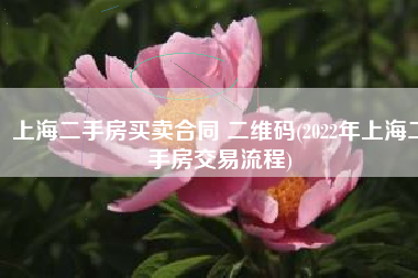 上海二手房买卖合同 二维码(2022年上海二手房交易流程)