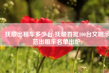 抚顺出租车多少台(抚顺首批100台文明示范出租车名单出炉)