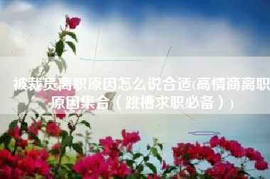被裁员离职原因怎么说合适(高情商离职原因集合（跳槽求职必备）)