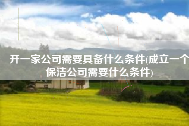 开一家公司需要具备什么条件(成立一个保洁公司需要什么条件)