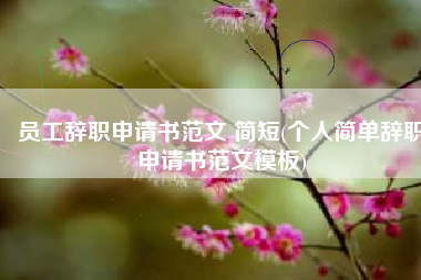 员工辞职申请书范文 简短(个人简单辞职申请书范文模板)