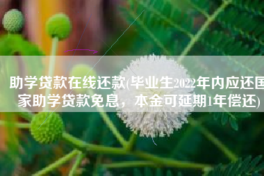 助学贷款在线还款(毕业生2022年内应还国家助学贷款免息，本金可延期1年偿还)