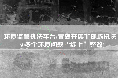 环境监管执法平台(青岛开展非现场执法 150多个环境问题“线上”整改)