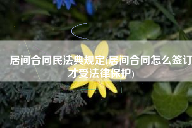 居间合同民法典规定(居间合同怎么签订才受法律保护)