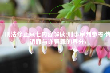 刑法修正案七内容解读(刑事审判参考:传销罪与诈骗罪的界分)