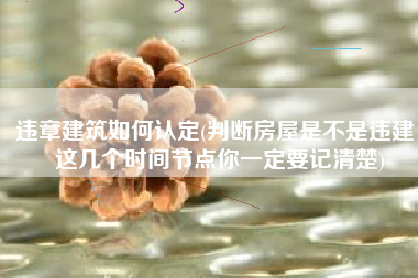 违章建筑如何认定(判断房屋是不是违建，这几个时间节点你一定要记清楚)