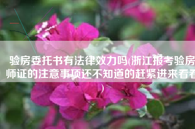 验房委托书有法律效力吗(浙江报考验房师证的注意事项还不知道的赶紧进来看看)