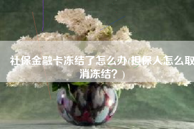 社保金融卡冻结了怎么办(担保人怎么取消冻结？)