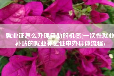 就业证怎么办理自助的机器(一次性就业补贴的就业登记证申办具体流程)