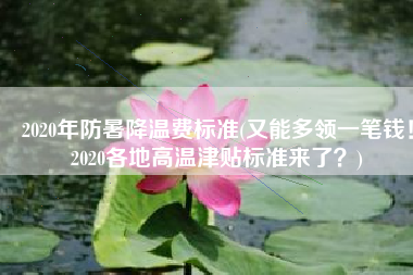 2020年防暑降温费标准(又能多领一笔钱！2020各地高温津贴标准来了？)