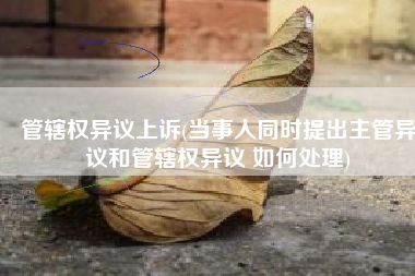 管辖权异议上诉(当事人同时提出主管异议和管辖权异议 如何处理)