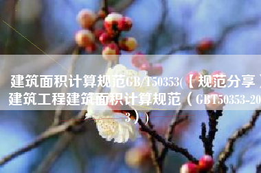 建筑面积计算规范GB/T50353(【规范分享】建筑工程建筑面积计算规范（GBT50353-2013）)
