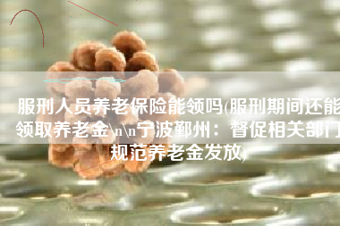 服刑人员养老保险能领吗(服刑期间还能领取养老金\n\n宁波鄞州：督促相关部门规范养老金发放)