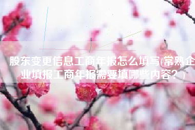 股东变更信息工商年报怎么填写(常熟企业填报工商年报需要填哪些内容？)