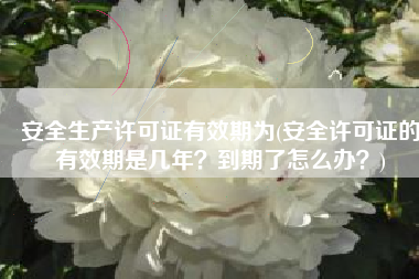 安全生产许可证有效期为(安全许可证的有效期是几年？到期了怎么办？)