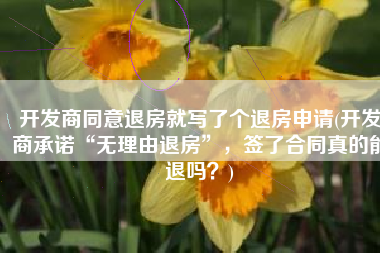 开发商同意退房就写了个退房申请(开发商承诺“无理由退房”，签了合同真的能退吗？)