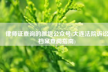 律师证查询的微信公众号(大连法院诉讼档案查阅指南)