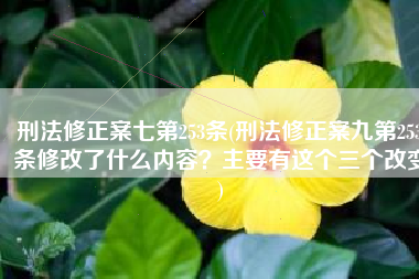 刑法修正案七第253条(刑法修正案九第253条修改了什么内容？主要有这个三个改变)
