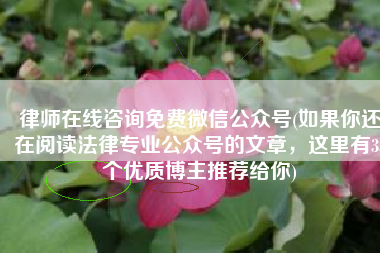 律师在线咨询免费微信公众号(如果你还在阅读法律专业公众号的文章，这里有33个优质博主推荐给你)