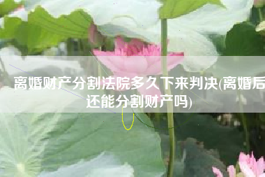 离婚财产分割法院多久下来判决(离婚后还能分割财产吗)