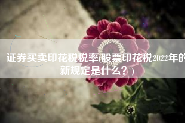 证券买卖印花税税率(股票印花税2022年的新规定是什么？)