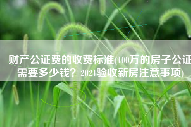 财产公证费的收费标准(100万的房子公证需要多少钱？2021验收新房注意事项)