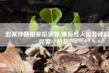 赵某涉嫌报复陷害罪(策反线人设套诬陷民警“抢劫”)