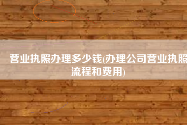 营业执照办理多少钱(办理公司营业执照流程和费用)