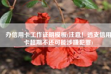 办信用卡工作证明模板(注意！透支信用卡超期不还可能涉嫌犯罪)