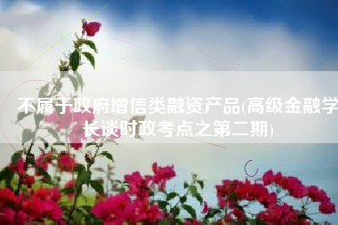 不属于政府增信类融资产品(高级金融学长谈时政考点之第二期)