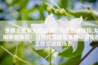 乡镇企业局为总结推广先进管理经验(太原市晋源区：召开抓党建促基层“清化收”工作交流现场会)
