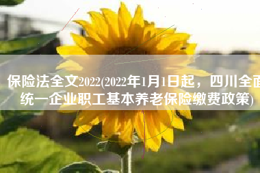 保险法全文2022(2022年1月1日起，四川全面统一企业职工基本养老保险缴费政策)