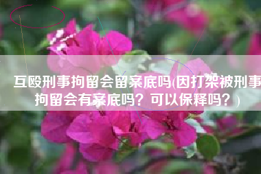 互殴刑事拘留会留案底吗(因打架被刑事拘留会有案底吗？可以保释吗？)