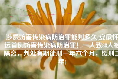 涉嫌妨害传染病防治罪能判多久(安徽怀远首例妨害传染病防治罪！一人致88人被隔离，判处有期徒刑一年六个月，缓刑二年)
